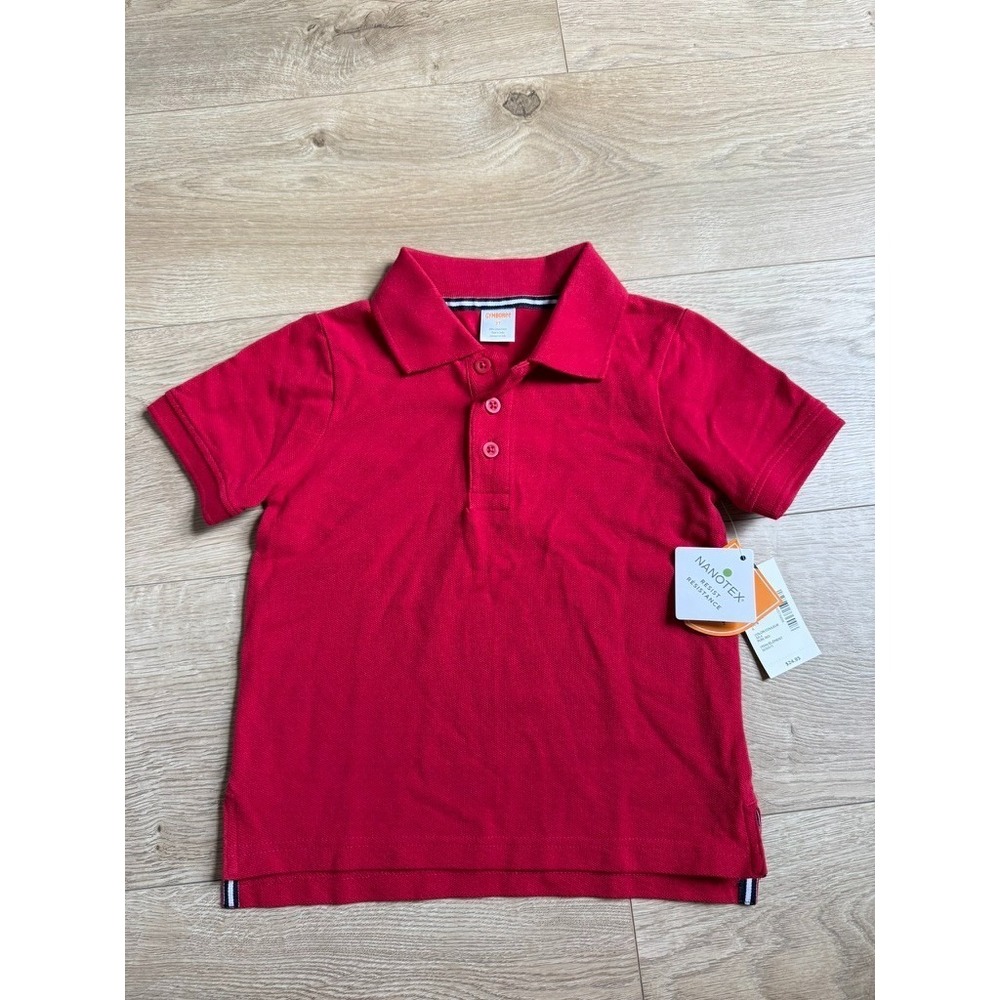 NWT Boys Kids Gymboree playproof uniforms nanotex short sleeve red polo size 3T‎